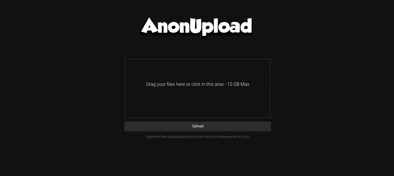 AnonUpload Screenshot